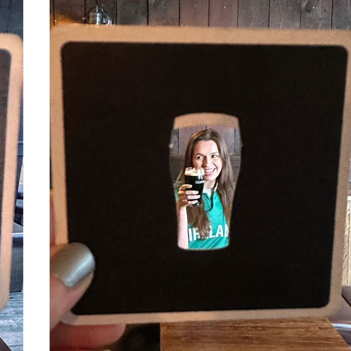 a Guiness pint-shaped silhouette that frames whatever supporters decide a “Lovely Day” looks like